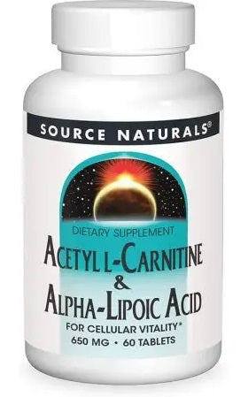 SOURCE NATURALS L-karnitinas ir alfa-lipoinė rūgštis 60 tablečių