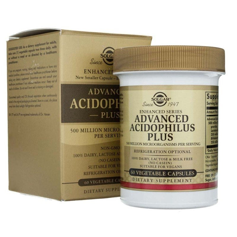 Solgar Advanced Acidophilus Plus - žarnyno bakterijų flora 60 kapsulių