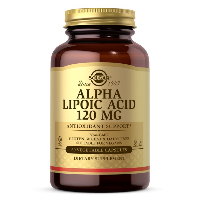 Solgar alfa lipoinė rūgštis 120 mg - alfa lipoinė rūgštis 120 mg 60 kapsulių