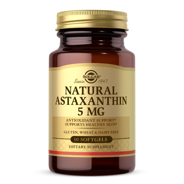 Solgar astaksantinas - astaksantinas 5 mg 30 kapsulių