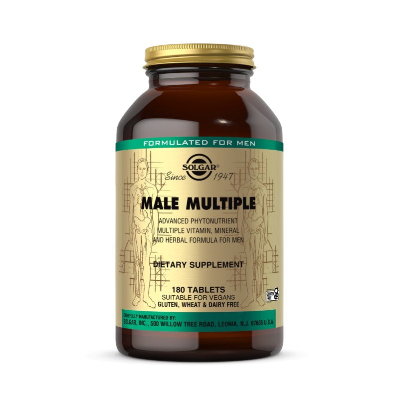 Solgar Male Multiple – speciali vitaminų ir mineralų formulė su natūraliais ingredientais 180 tablečių