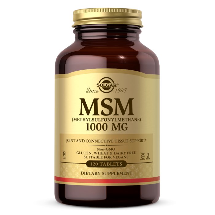 Solgar sieros MSM - metilsulfonilmetanas 1000 mg 120 tablečių