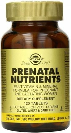Solgar Prenatal Nutrients – Prenataliniai vitaminai ir mineralai 120 tablečių