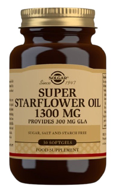 Solgar Super Starflower Oil 1300 mg - agurklių aliejus 30 kapsulių