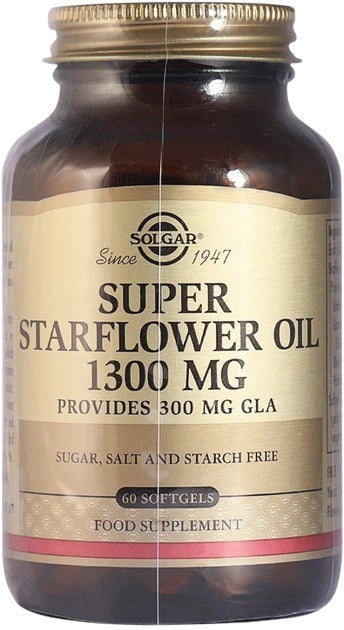 Solgar Super Starflower Oil 1300 mg - agurklių aliejus 60 kapsulių