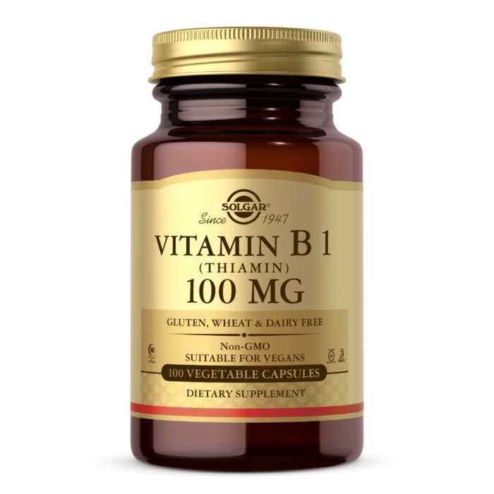 Solgar vitaminas B1 tiaminas - tiaminas 100 mg 100 kapsulių