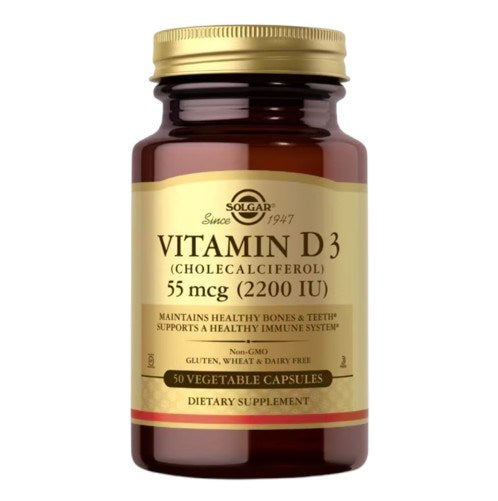 Solgar vitaminas D3 cholekalciferolis 55 mcg 2200 TV 50 kapsulių