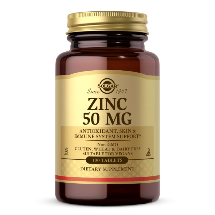 Solgar cinko 50 mg 100 tablečių