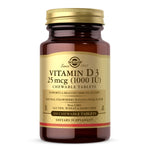 Solgar vitamino D3 1000 TV 25 mcg kramtomosios tabletės 100 tablečių