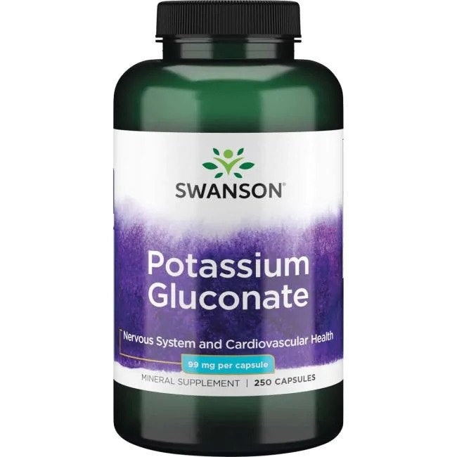 Swanson kalio gliukonatas 99 mg 250 kapsulių