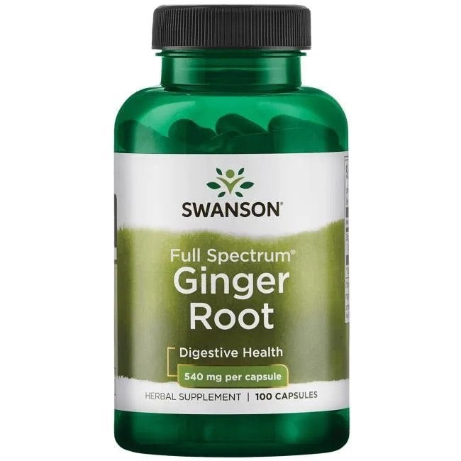 Swanson pilno spektro imbiero šaknis 540 mg 100 kapsulių