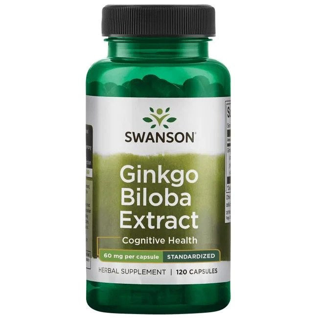 Swanson Ginkmedžio ekstraktas 60 mg 120 kapsulių