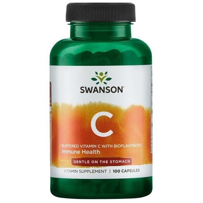 Swanson vitaminas C 500, buferuotas su bioflavonoidais 100 kapsulių