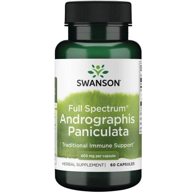 Swanson pilno spektro Andrographis Paniculata 400 mg 60 kapsulių