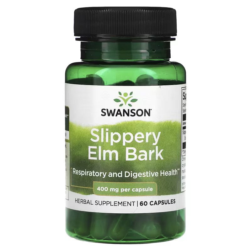 Swanson Slippery Elm Bark 400 mg - Slippery Elm Bark 60 kapsulių