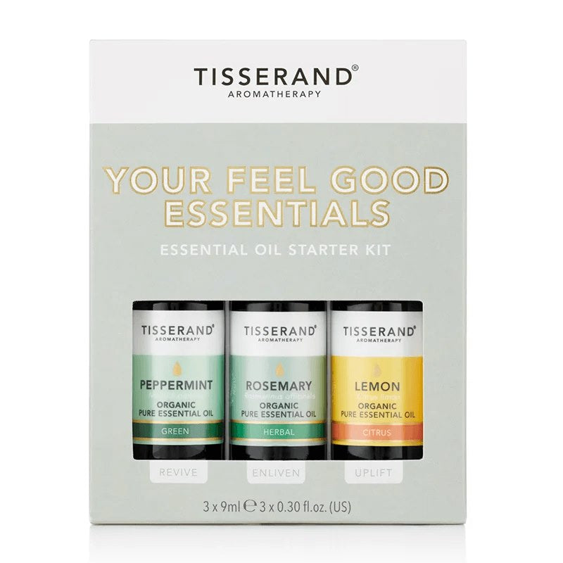 TISSERAND AROMATHERAPY rinkinys Jūsų geros savijautos rinkinys“ – 100 % eterinių aliejų rinkinys 3 x 9 ml