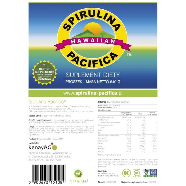 KENAY Havajų Spirulina Pacifica 540 g