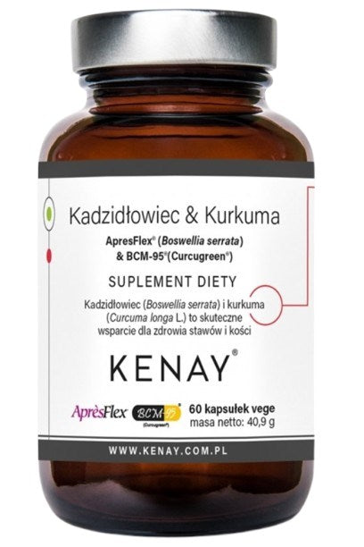 KENAY Smilkalų ir ciberžolės ApresFlex® Boswellia serrata ir BCM 95® CURCUGREEN® 60 kapsulių