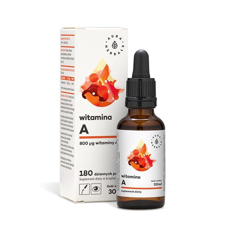 AURA HERBALS Vitaminas A - Maisto papildas lašais 30 ml