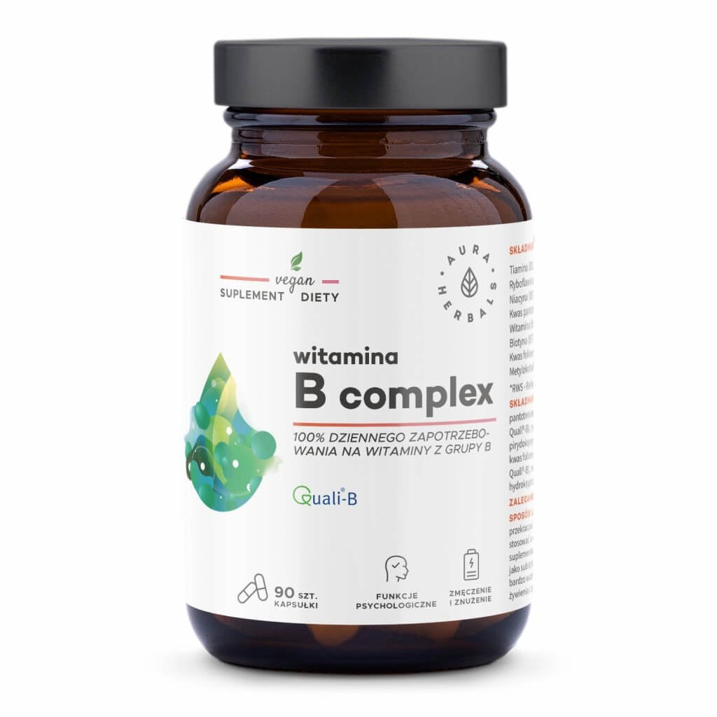 AURA HERBALS vitamino B kompleksas 90 kapsulių