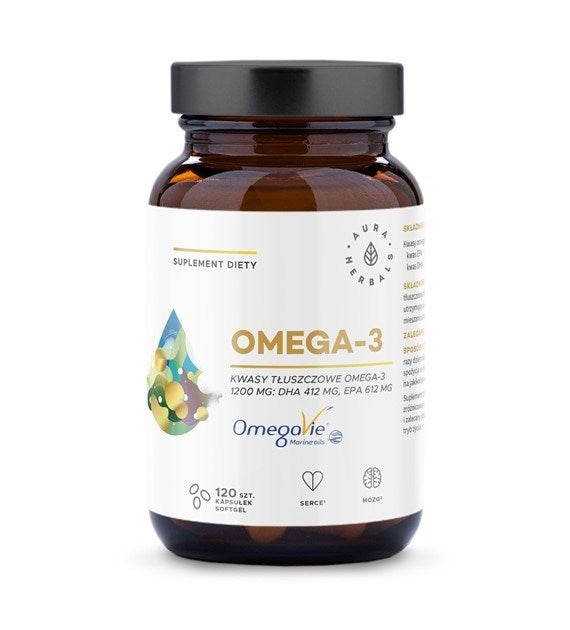 AURA HERBALS Omega-3 1200 mg 120 kapsulių