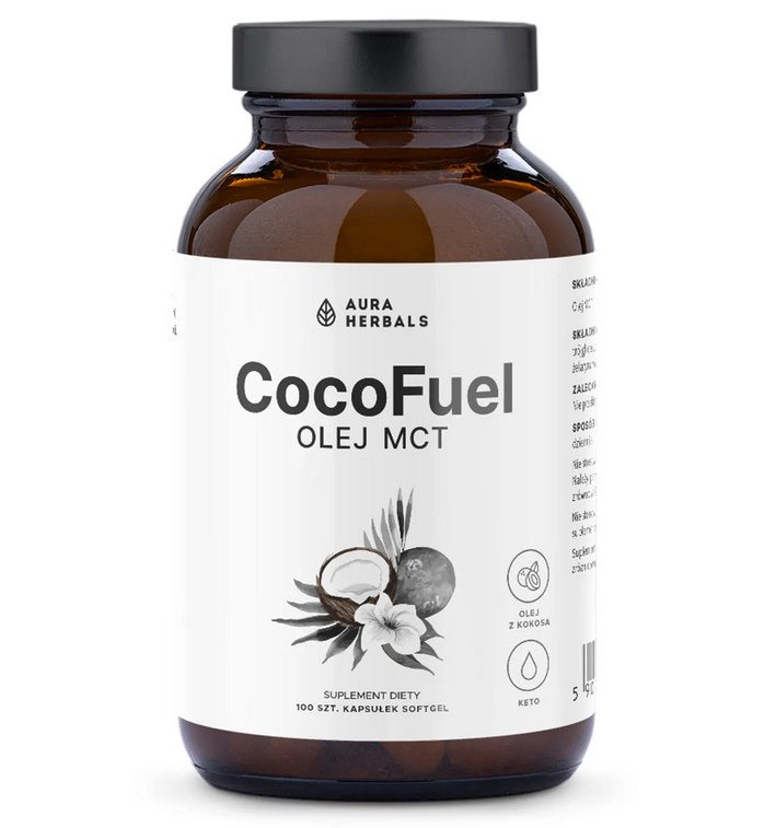 AURA HERBALS CocoFuel - MCT aliejus 1000 mg 100 kapsulių