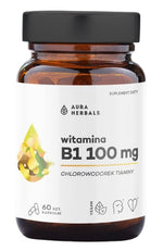 AURA HERBALS Vitaminas B1 100 mg, tiaminas 60 kapsulių