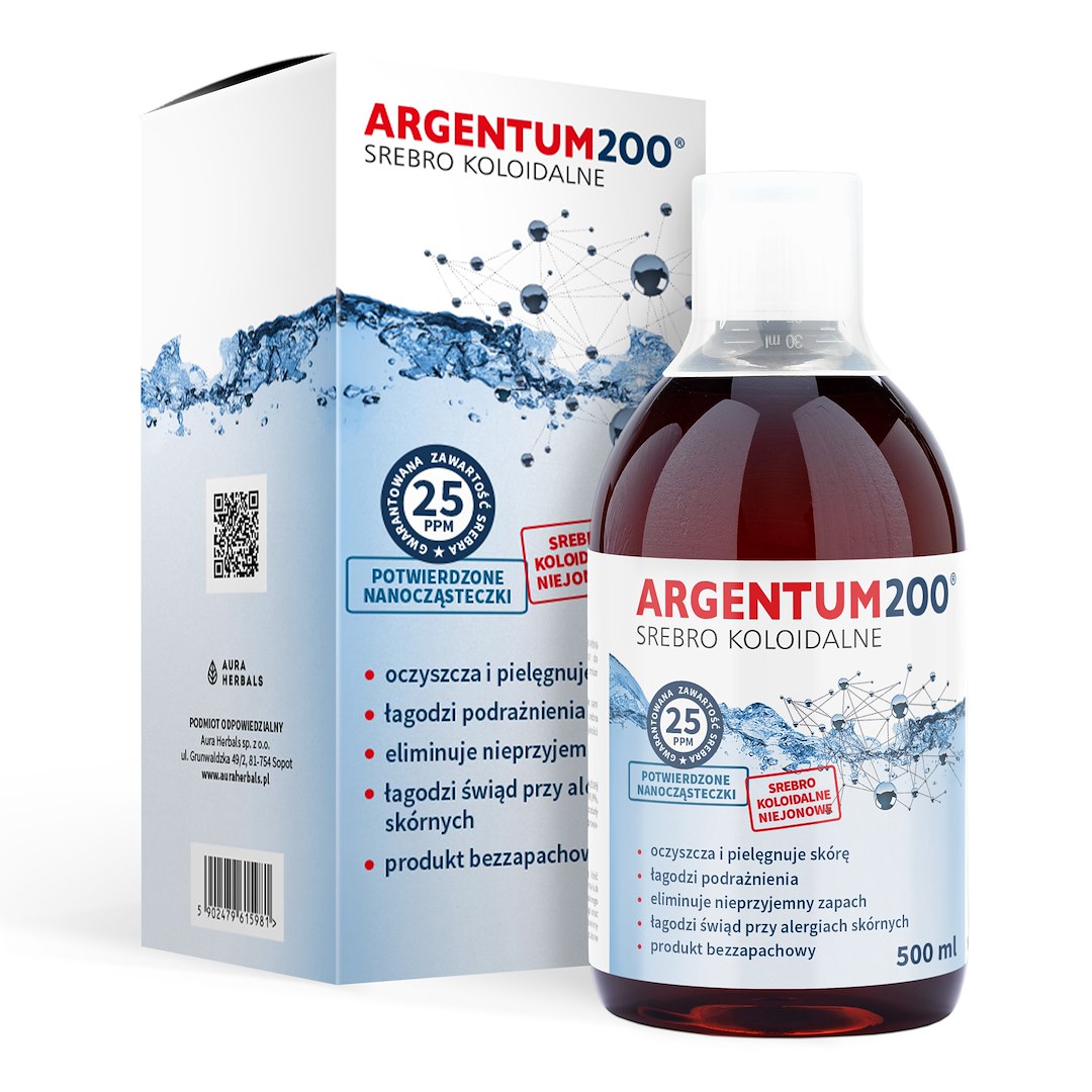 AURA HERBALS tonikas Argentum200 25 ppm koloidinis sidabras 500 ml