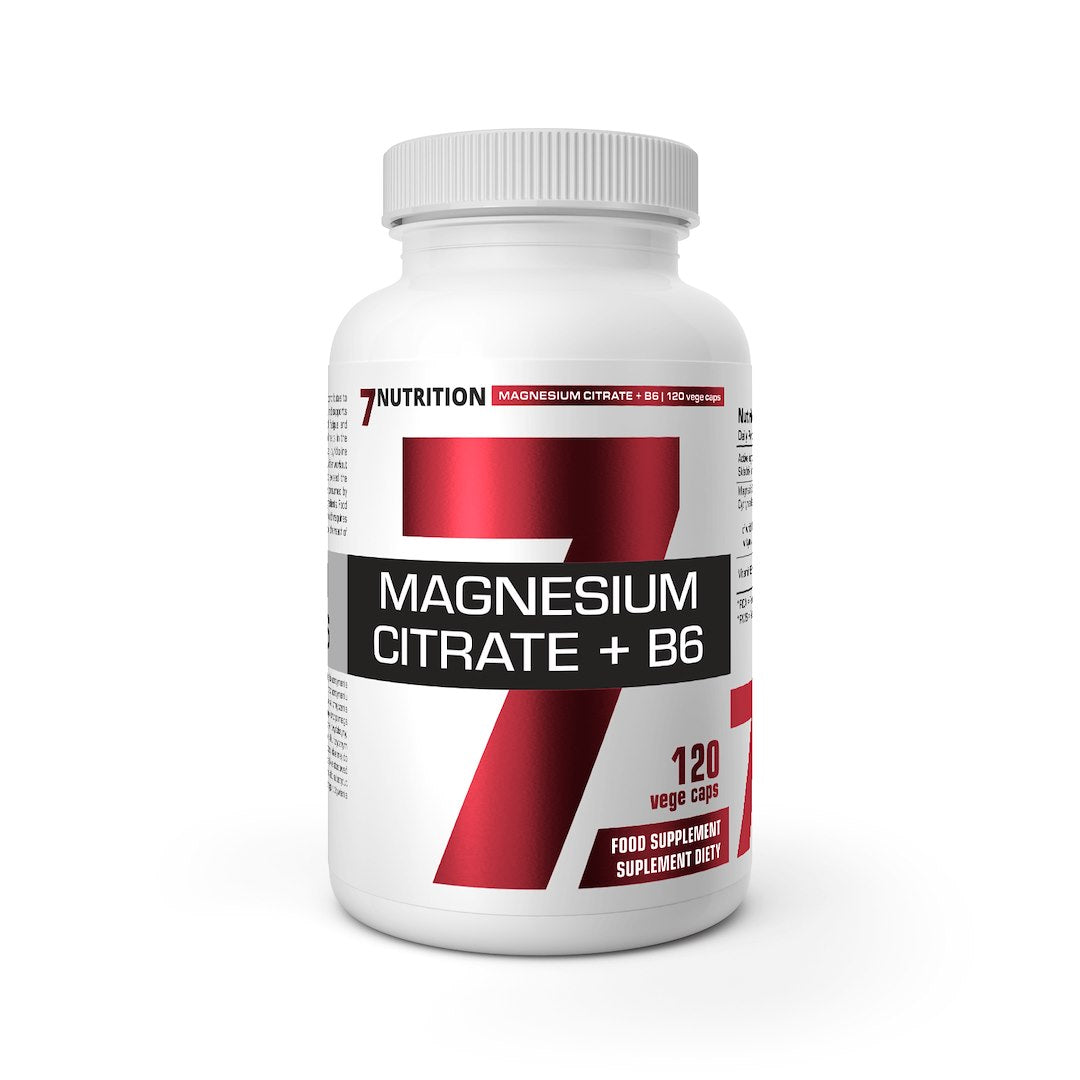 7Nutrition Magnio citratas + B6 - Magnio citratas + vitaminas B6 120 kaps.