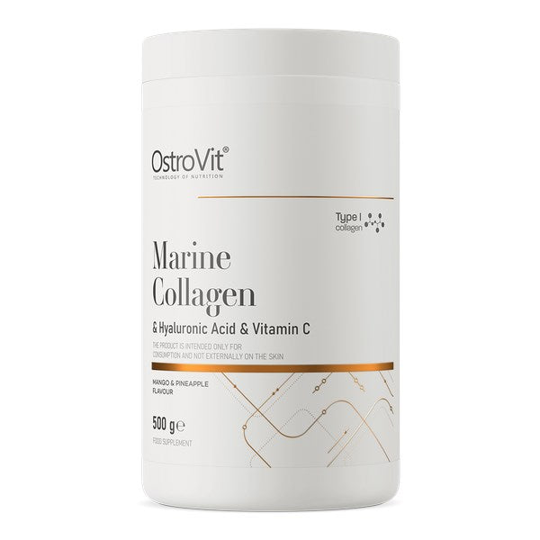 Ostrovit Jūrinis kolagenas + Hialurono rūgštis + Vitaminas C - mango ir ananasų skonio 500 g