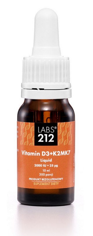 LABS212 Vitaminas D3 + K2MK7 Skystis 10 ml