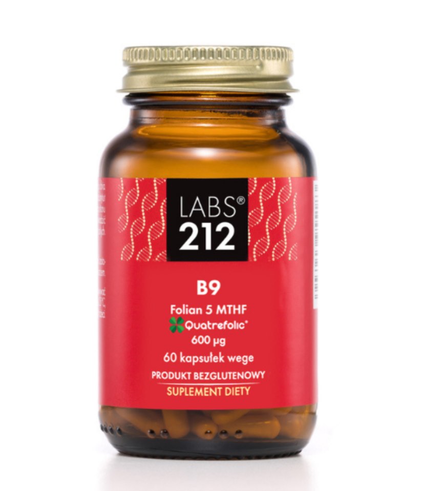 LABS212 B9 folato 5-MTHF 60 kapsulių
