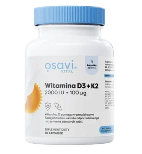 Osavi vitaminas D3 + K2 2000 TV + 100 mcg 60 kapsulių