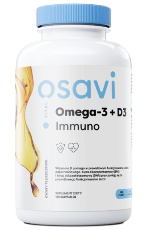 Osavi Omega-3 + D3 Immuno 180 kapsulių