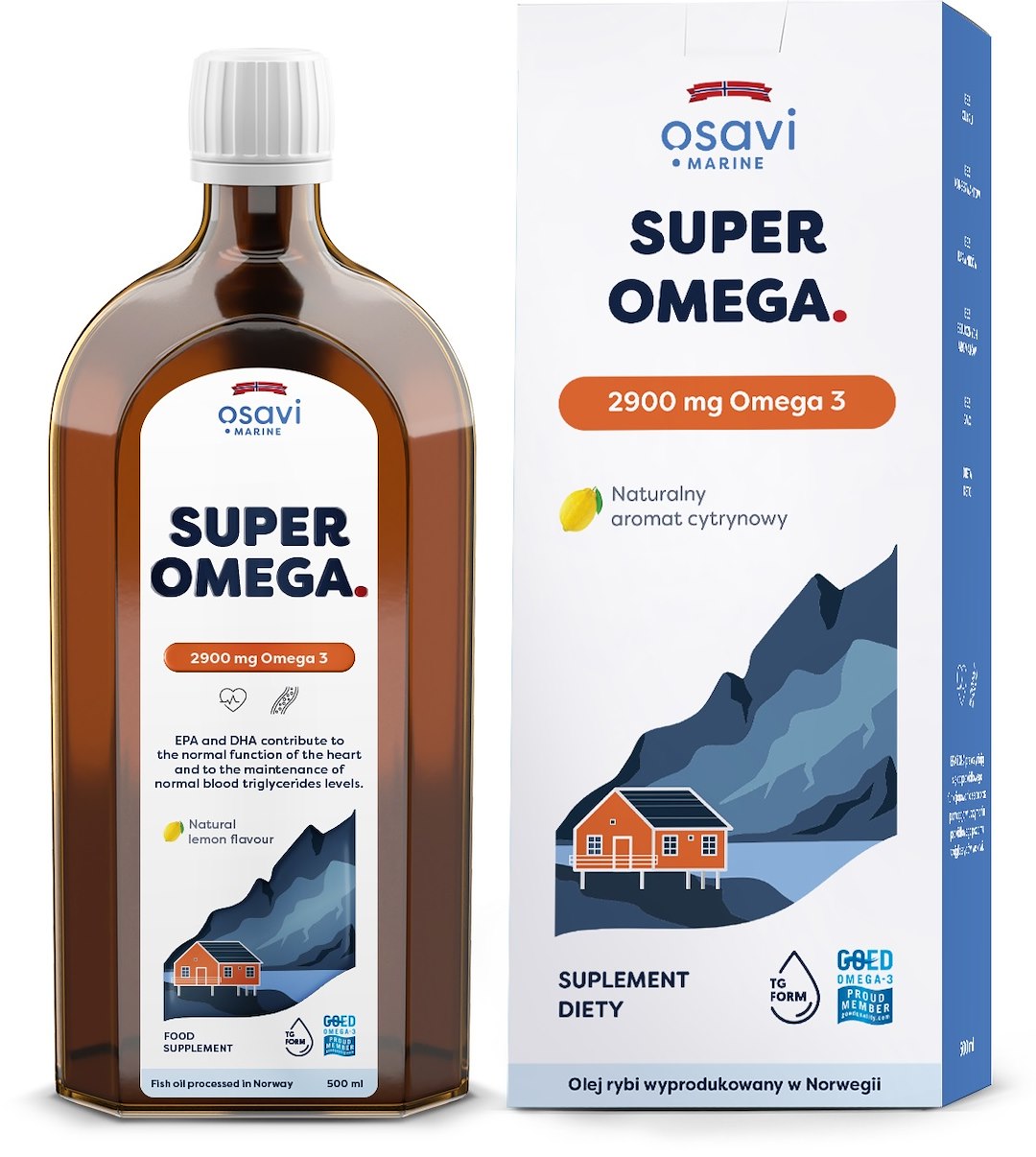 Osavi Super Omega, 2900 mg - citrinų skonio 500 ml