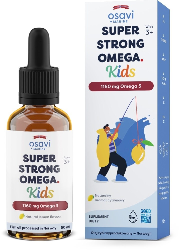 Osavi Super Strong Omega Kids, 1160 mg Omega 3 - citrinų skonio 50 ml