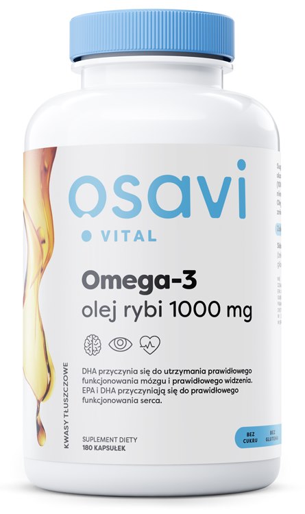 Osavi Omega-3 žuvų taukai 1000 mg 180 kapsulių