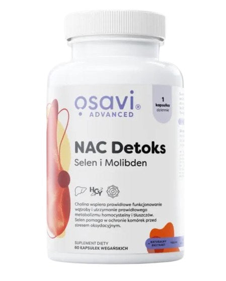 Osavi NAC Detox, selenas ir molibdenas 60 kapsulių