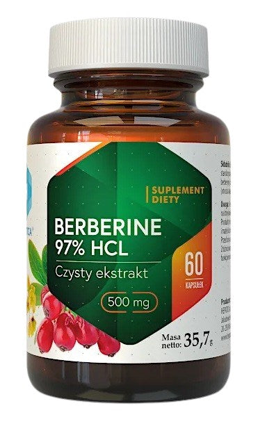 HEPATICA Berberino 97 % HCL - Grynas ekstraktas - Berberinas 500 mg 60 kapsulių