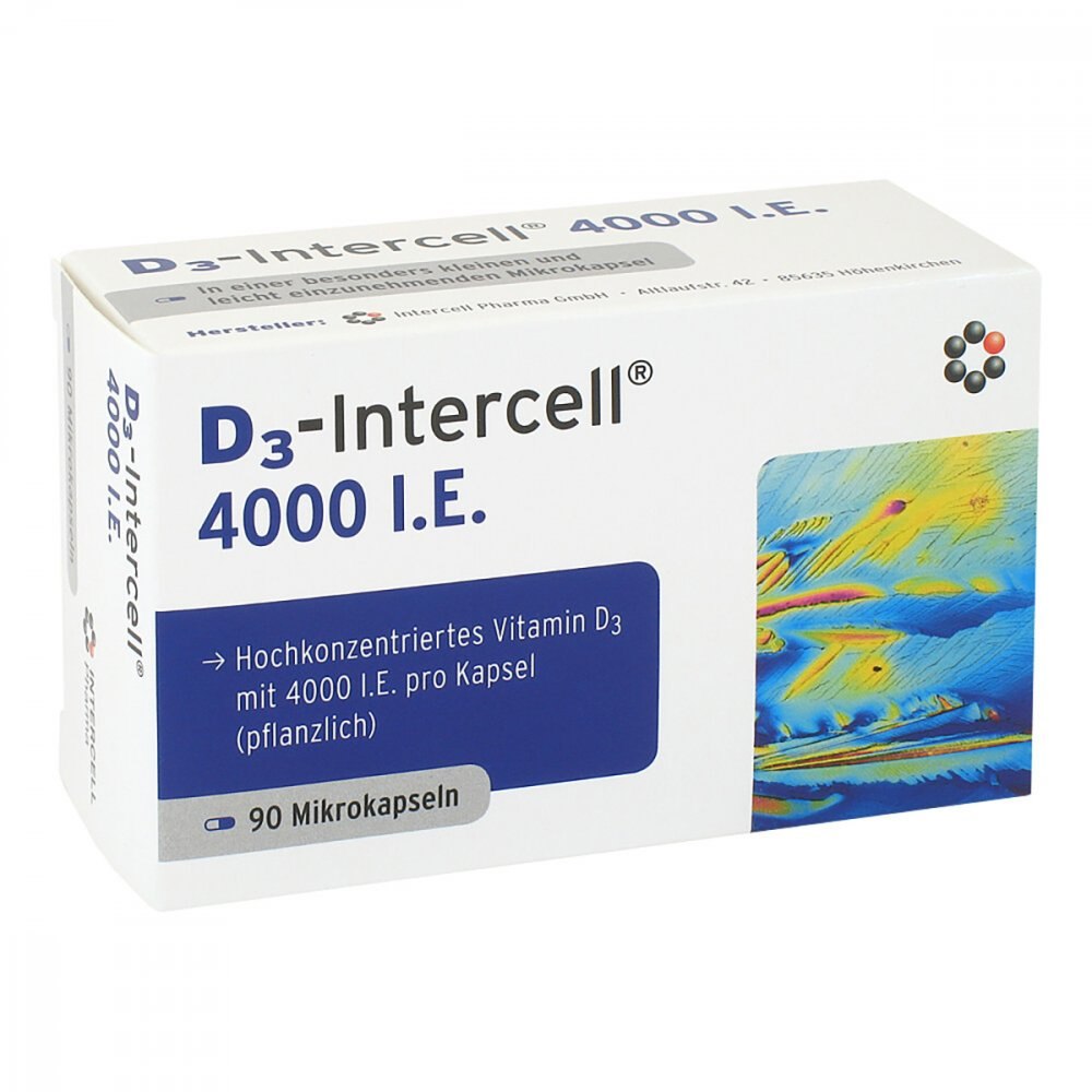 INTERCELL PHARMA D3-Intercell 4000 TV 90 kapsulių