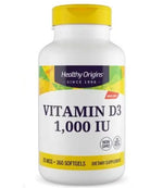 HEALTHY ORIGINS vitaminas D3 1000 TV – vitaminas D 360 kapsulių