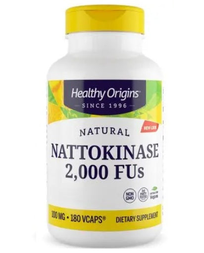 Healthy Origins Natūrali nattokinazė 2000FU - nattokinazė 100 mg 180 kapsulių