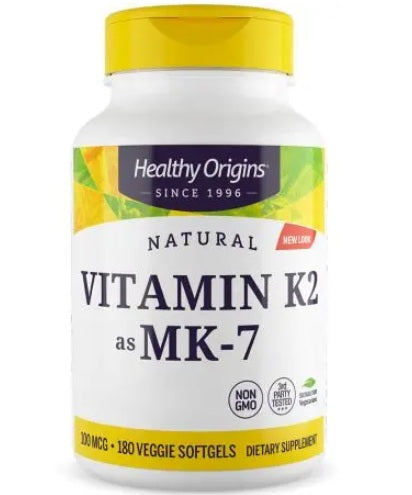 Healthy Origins Vitaminas K2 Mk7 - Vitaminas K 100 mcg 180 kapsulių