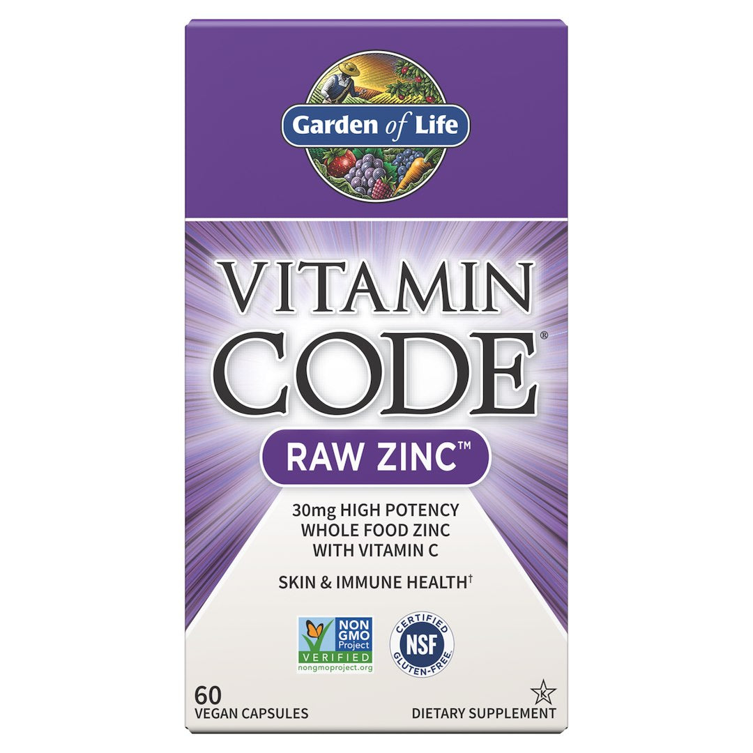 Garden of Life vitamino kodas RAW cinkas - cinkas 60 kapsulių