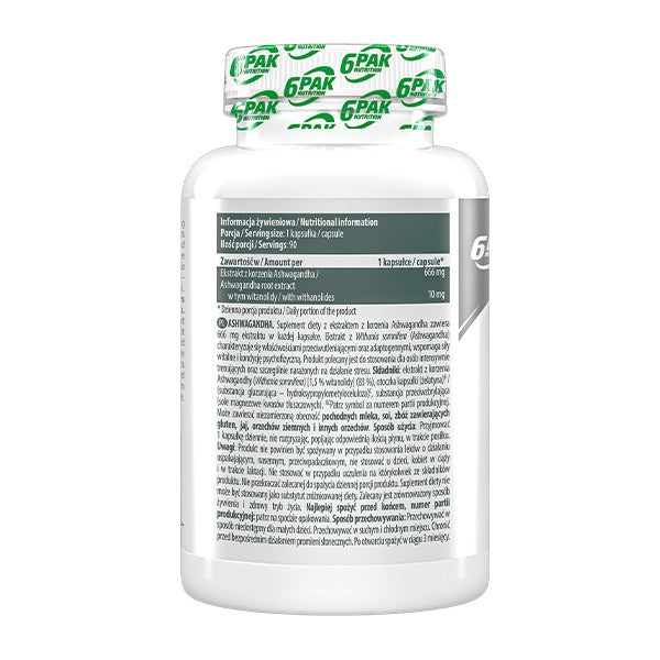 6PAK Ashwagandha 666 mg - 90 kapsulių - Magnis.lt
