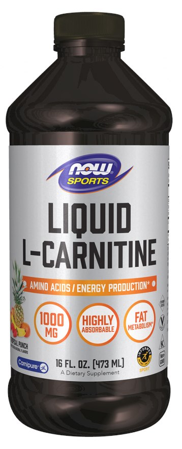 Now Foods skystas L-karnitinas 1000 mg Tropical Punch – L-karnitinas 1000 mg Smak Topical 473 ml