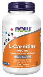 NOW FOODS L-karnitinas - L-karnitinas 1000 mg 100 tablečių