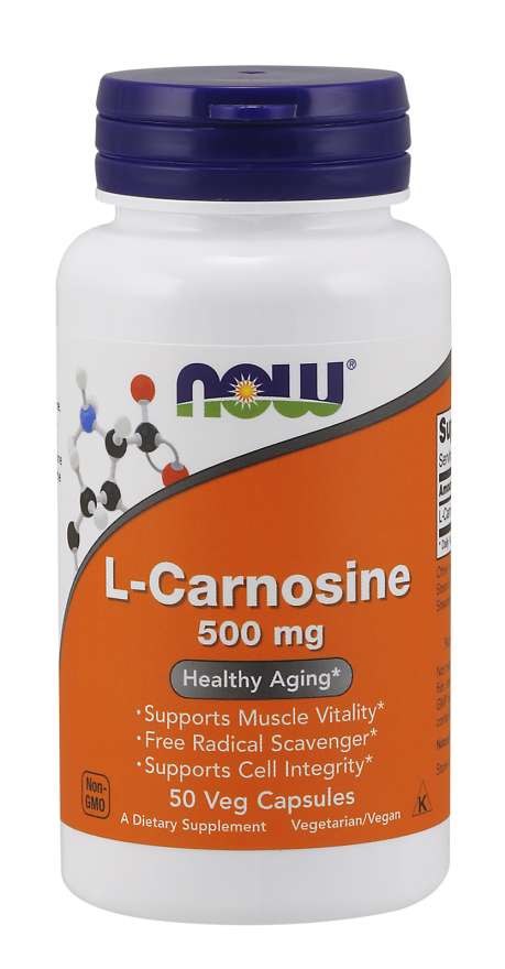 NOW FOODS L-karnozinas 500 mg - L-karnozinas 50 kaps.