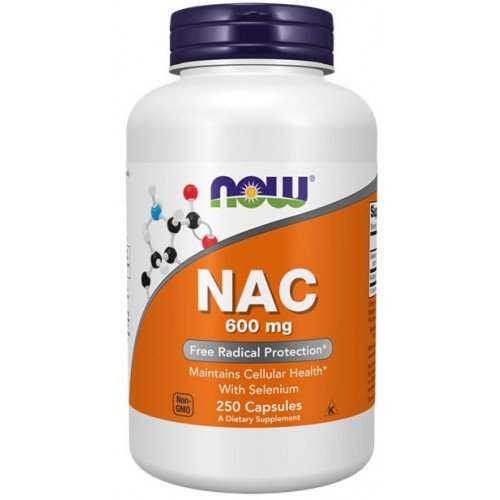 Now Foods NAC - N-acetil-L-cisteinas 600 mg 250 kapsulių