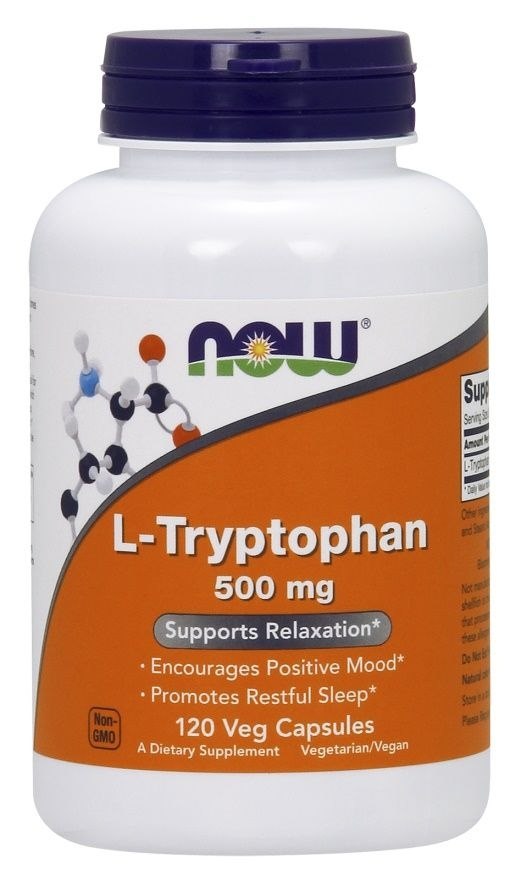 NOW FOODS L-triptofanas 500 mg 120 kapsulių